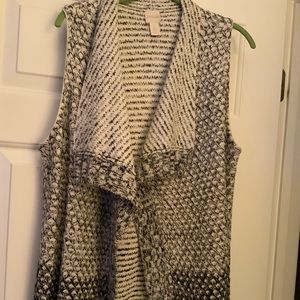 Black & Ivory Sweater Vest